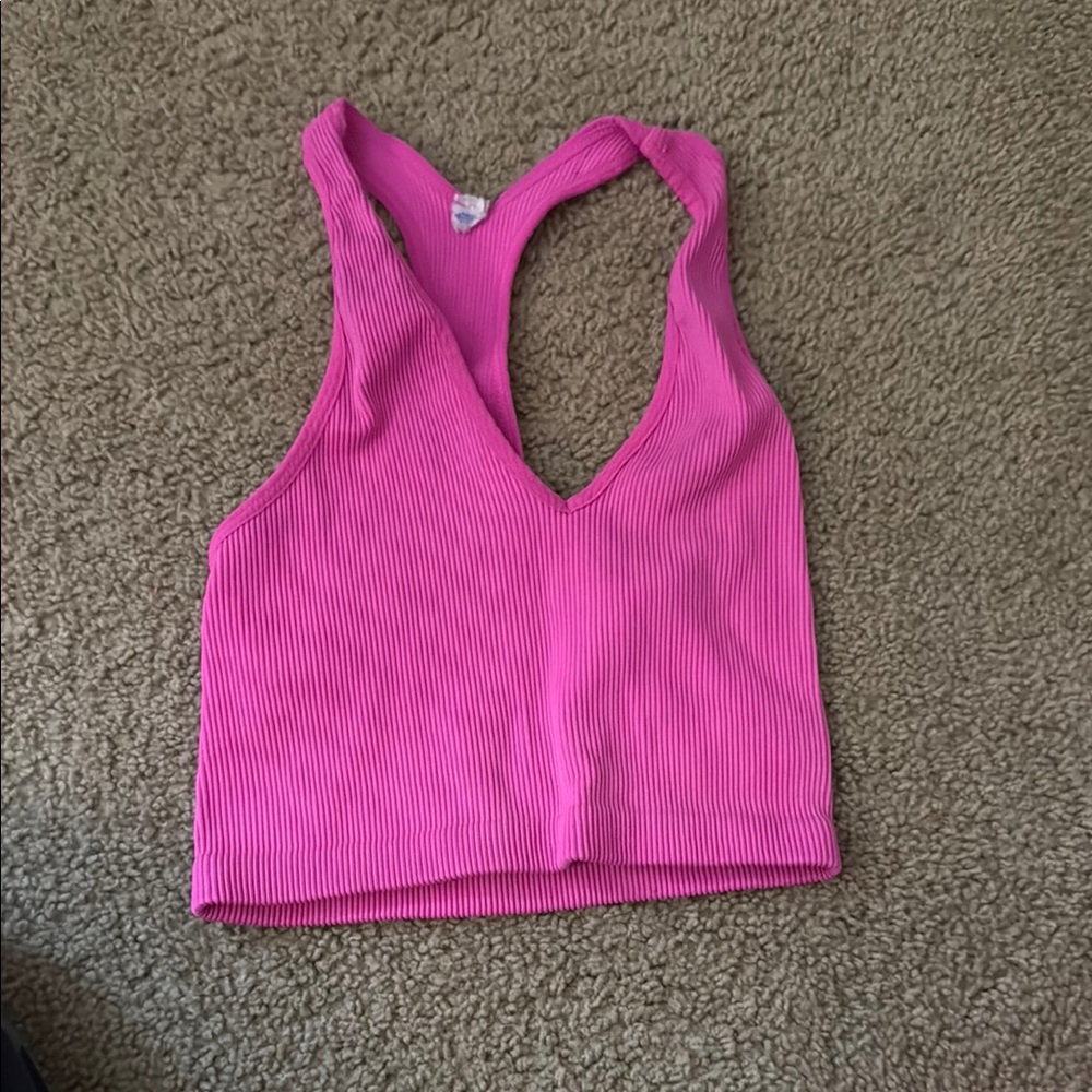 Vibrant Pink Women's Ribbed Tank Top